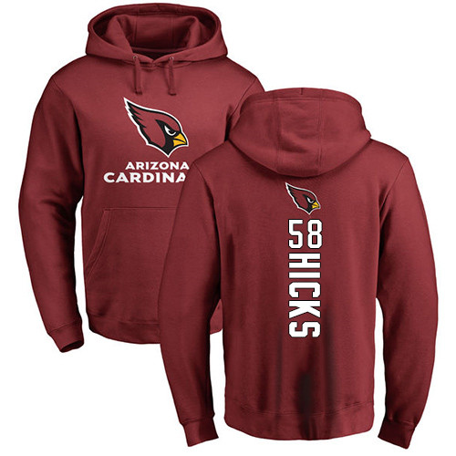 Arizona Cardinals Men Maroon Jordan Hicks Backer NFL Football 58 Pullover Hoodie Sweatshirts